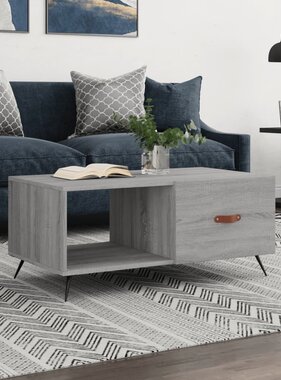 VidaXL Salontafel 90x50x40 cm bewerkt hout grijs sonoma eikenkleurig