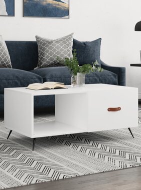 VidaXL Salontafel 90x50x40 cm bewerkt hout wit