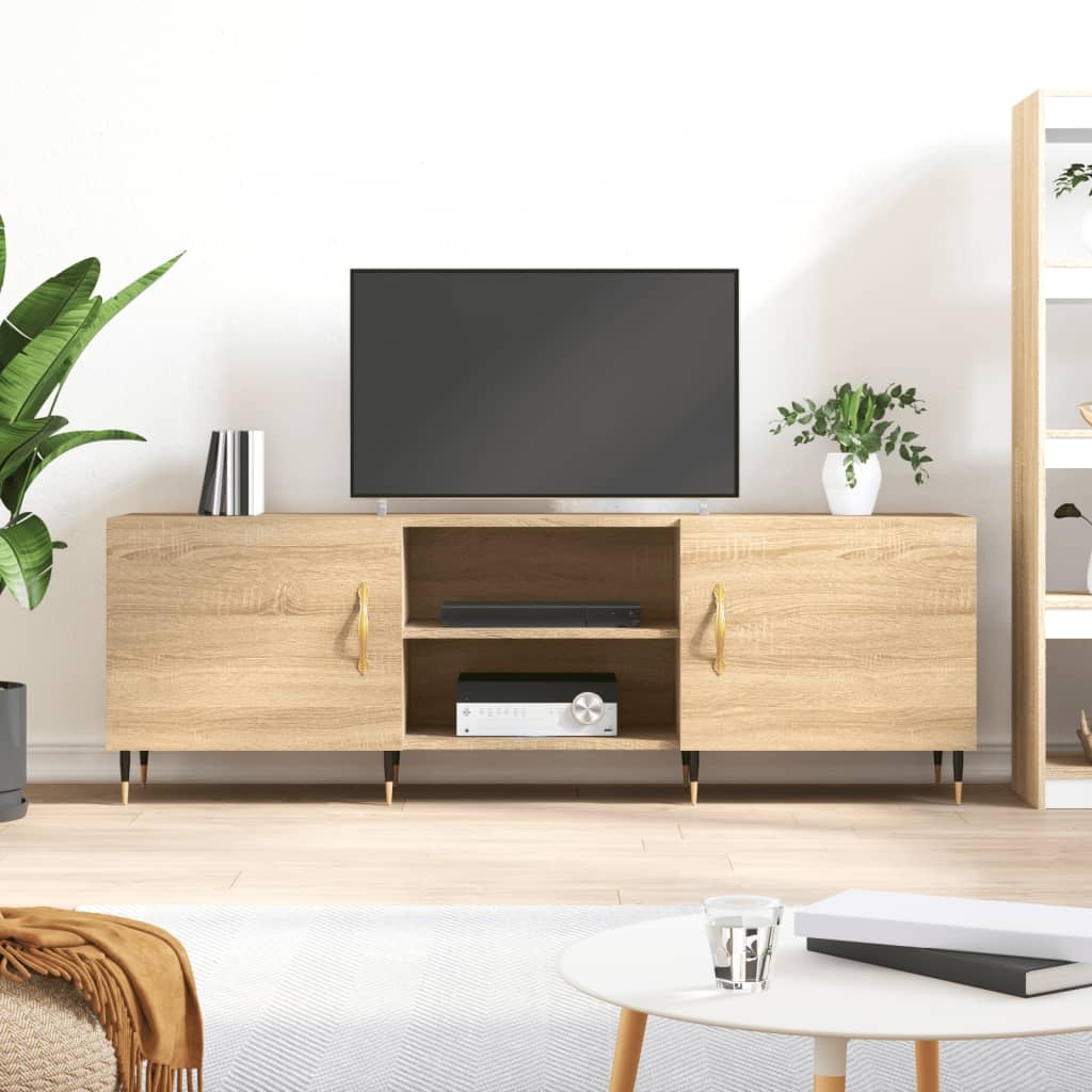 VidaXL Tv-meubel 150x30x50 cm bewerkt hout sonoma eikenkleurig