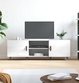 VidaXL Tv-meubel 150x30x50 cm bewerkt hout hoogglans wit