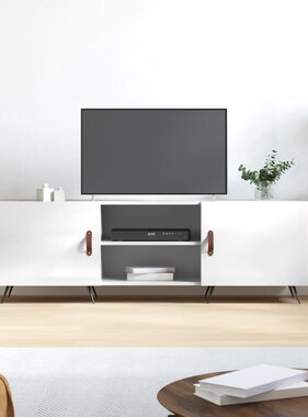 VidaXL Tv-meubel 150x30x50 cm bewerkt hout hoogglans wit