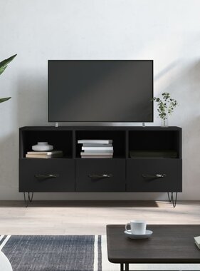 VidaXL Tv-meubel 102x36x50 cm bewerkt hout zwart