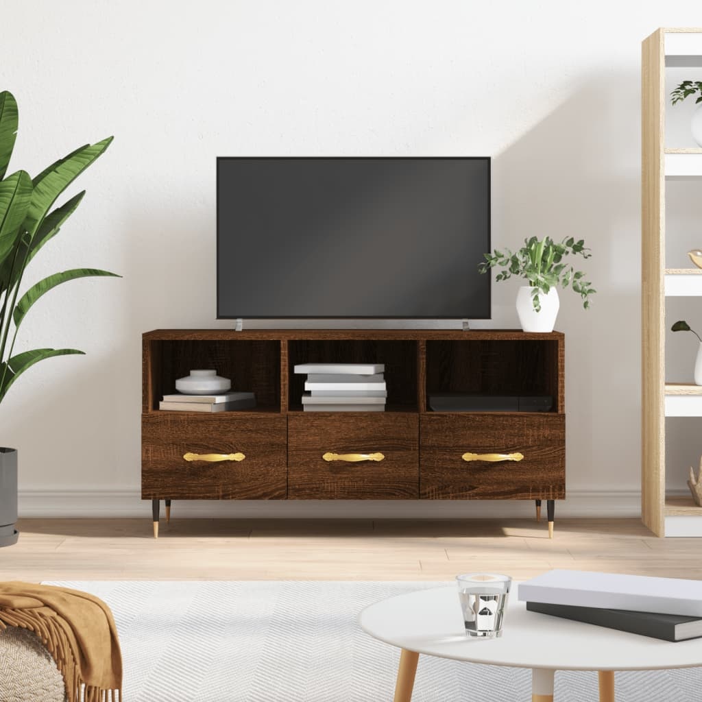VidaXL Tv-meubel 102x36x50 cm bewerkt hout bruin eikenkleur