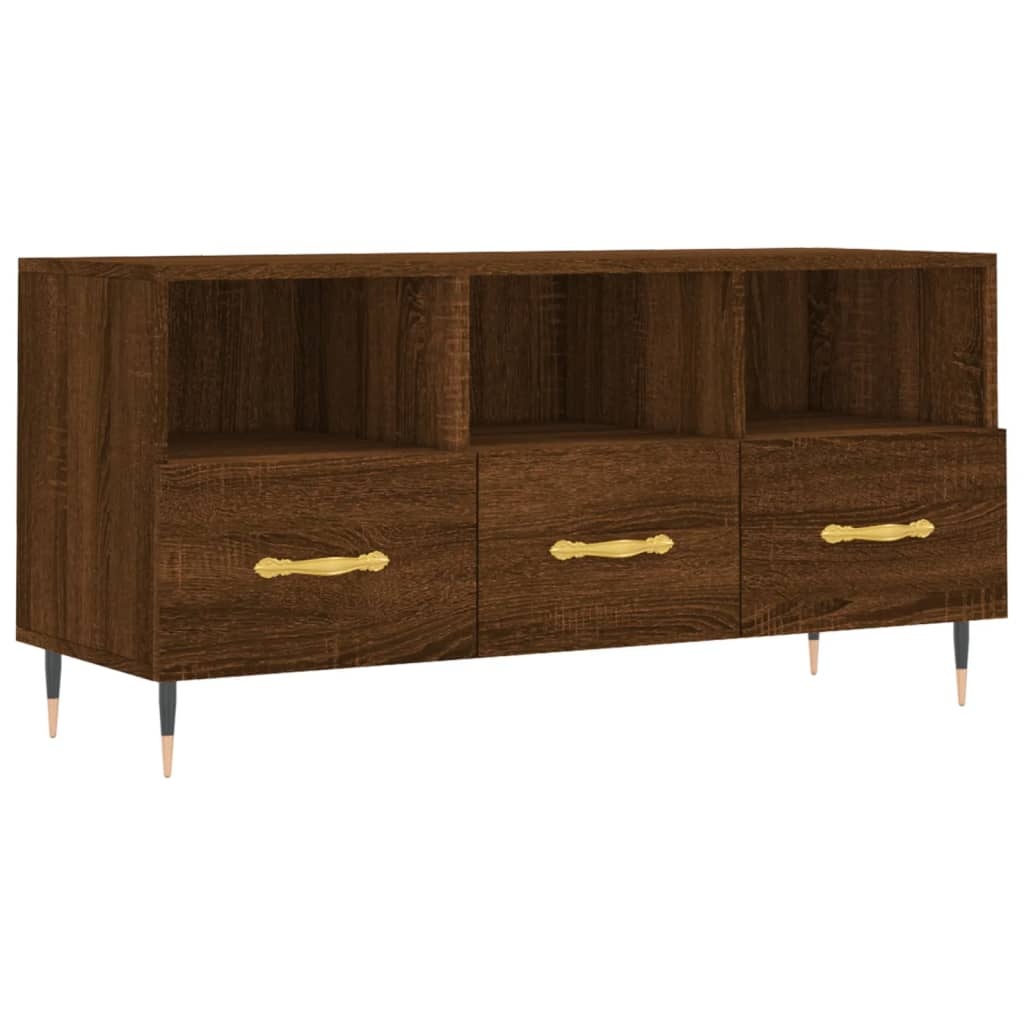 VidaXL Tv-meubel 102x36x50 cm bewerkt hout bruin eikenkleur