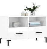VidaXL Tv-meubel 80x36x50 cm bewerkt hout hoogglans wit