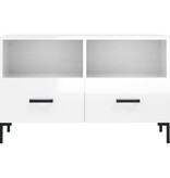 VidaXL Tv-meubel 80x36x50 cm bewerkt hout hoogglans wit