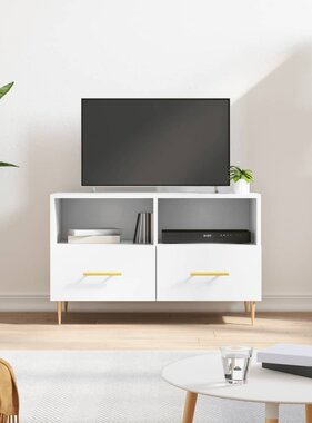 VidaXL Tv-meubel 80x36x50 cm bewerkt hout wit