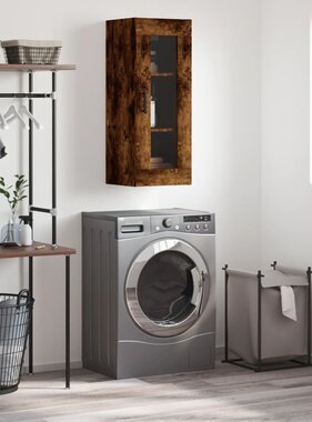 VidaXL Wandkast 34,5x34x90 cm gerookt eikenkleurig