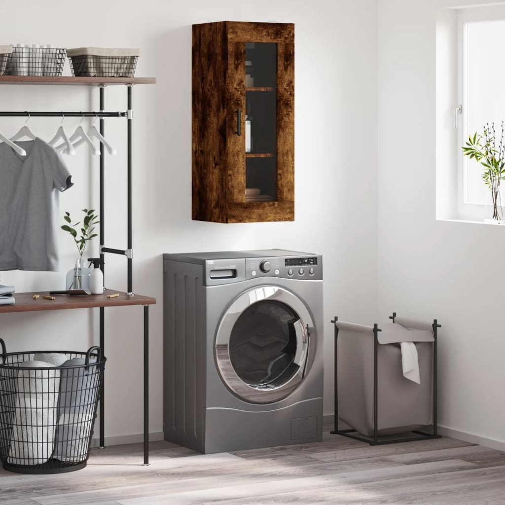 VidaXL Wandkast 34,5x34x90 cm gerookt eikenkleurig