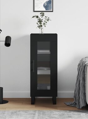 VidaXL Dressoir 34,5x34x90 cm bewerkt hout zwart