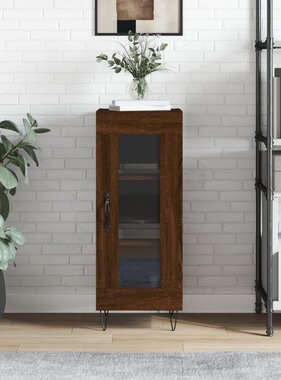 VidaXL Dressoir 34,5x34x90 cm bewerkt hout bruin eikenkleur