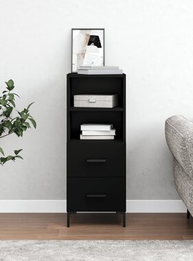 VidaXL Dressoir 34,5x34x90 cm bewerkt hout zwart