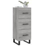 VidaXL Dressoir 34,5x34x90 cm bewerkt hout grijs sonoma eikenkleurig