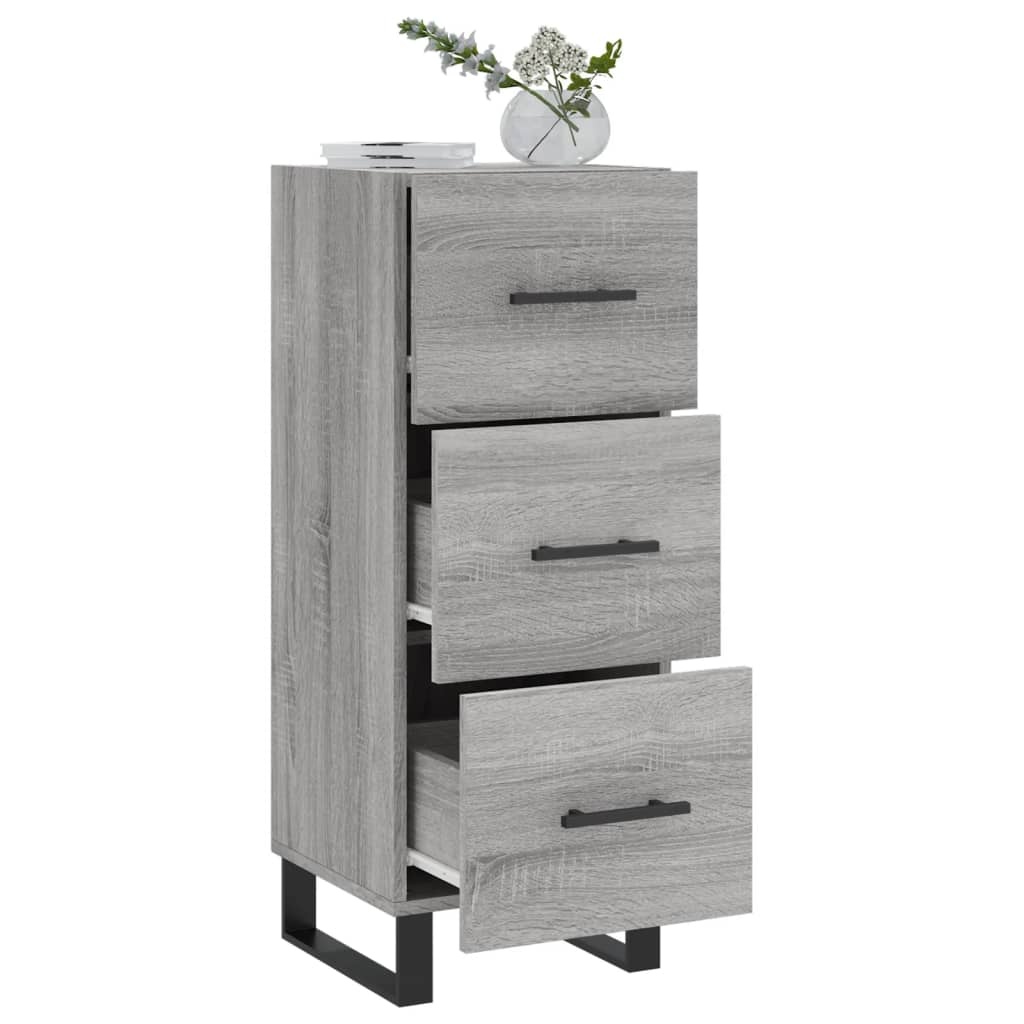 VidaXL Dressoir 34,5x34x90 cm bewerkt hout grijs sonoma eikenkleurig