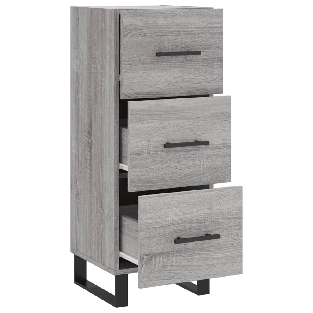 VidaXL Dressoir 34,5x34x90 cm bewerkt hout grijs sonoma eikenkleurig