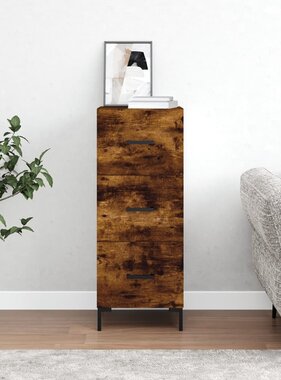 VidaXL Dressoir 34,5x34x90 cm bewerkt hout gerookt eiken