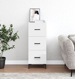 VidaXL Dressoir 34,5x34x90 cm bewerkt hout hoogglans wit
