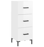 VidaXL Dressoir 34,5x34x90 cm bewerkt hout hoogglans wit