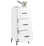 VidaXL Dressoir 34,5x34x90 cm bewerkt hout hoogglans wit