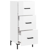 VidaXL Dressoir 34,5x34x90 cm bewerkt hout hoogglans wit
