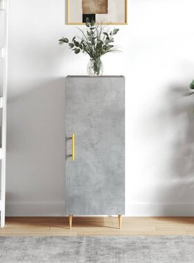 VidaXL Dressoir 34,5x34x90 cm bewerkt hout betongrijs