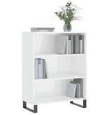 VidaXL Schappenkast 69,5x32,5x90 cm bewerkt hout hoogglans wit