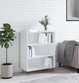 VidaXL Boekenkast 69,5x32,5x90 cm bewerkt hout hoogglans wit