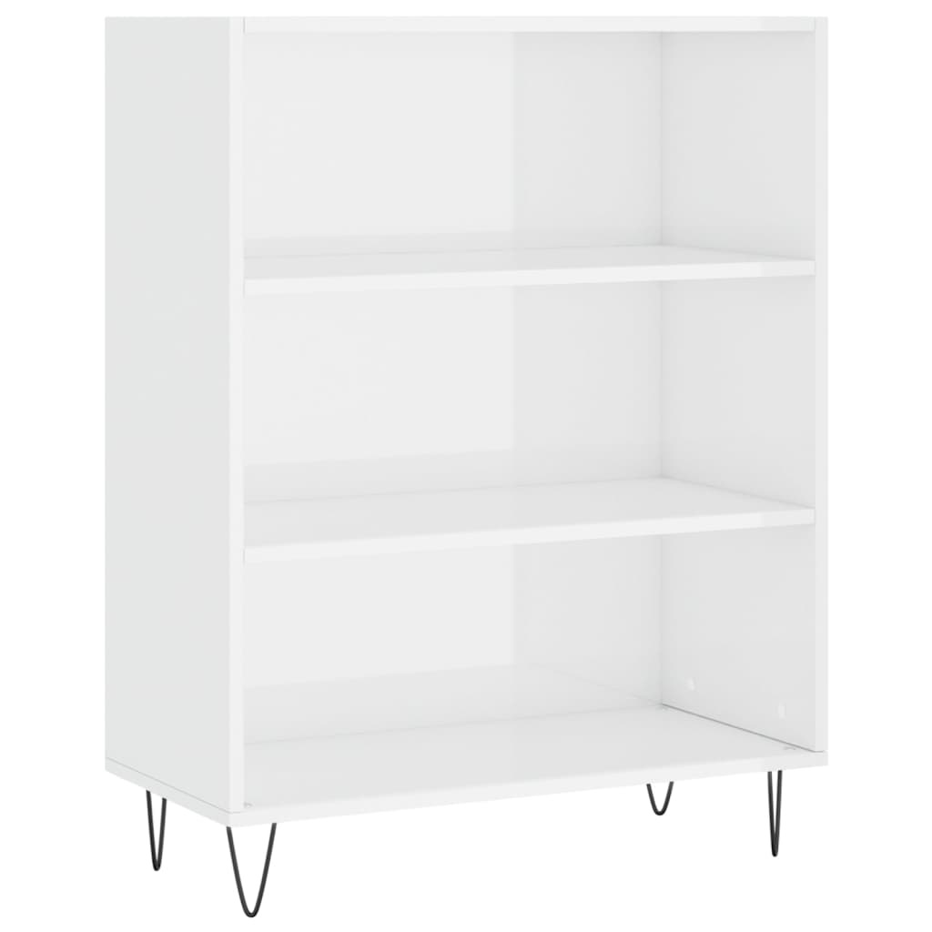 VidaXL Boekenkast 69,5x32,5x90 cm bewerkt hout hoogglans wit