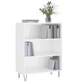 VidaXL Boekenkast 69,5x32,5x90 cm bewerkt hout hoogglans wit