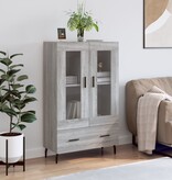 VidaXL Hoge kast 69,5x31x115 cm bewerkt hout grijs sonoma eikenkleurig