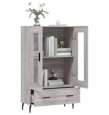 VidaXL Hoge kast 69,5x31x115 cm bewerkt hout grijs sonoma eikenkleurig