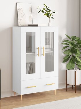 VidaXL Hoge kast 69,5x31x115 cm bewerkt hout wit