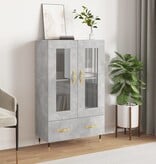 VidaXL Hoge kast 69,5x31x115 cm bewerkt hout betongrijs