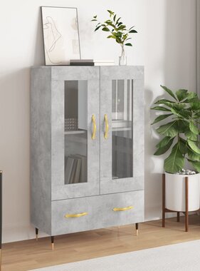VidaXL Hoge kast 69,5x31x115 cm bewerkt hout betongrijs
