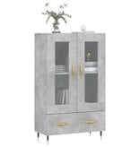 VidaXL Hoge kast 69,5x31x115 cm bewerkt hout betongrijs