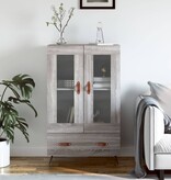 VidaXL Hoge kast 69,5x31x115 cm bewerkt hout grijs sonoma eikenkleurig