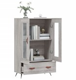 VidaXL Hoge kast 69,5x31x115 cm bewerkt hout grijs sonoma eikenkleurig