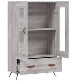VidaXL Hoge kast 69,5x31x115 cm bewerkt hout grijs sonoma eikenkleurig