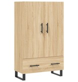 VidaXL Hoge kast 69,5x31x115 cm bewerkt hout sonoma eikenkleurig