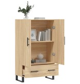 VidaXL Hoge kast 69,5x31x115 cm bewerkt hout sonoma eikenkleurig