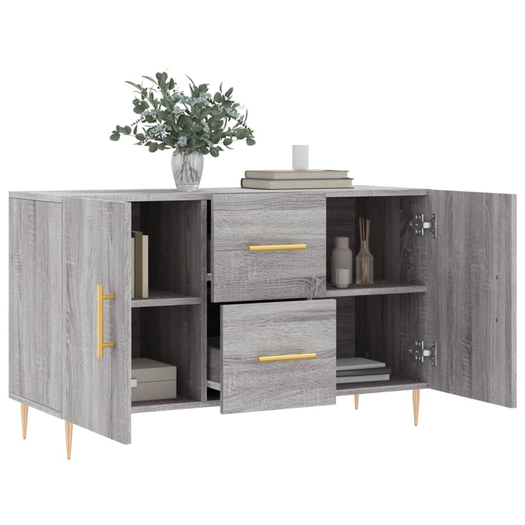 VidaXL Dressoir 100x36x60 cm bewerkt hout grijs sonoma eikenkleurig