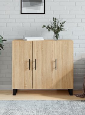VidaXL Dressoir 90x34x80 cm bewerkt hout sonoma eikenkleurig