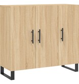 VidaXL Dressoir 90x34x80 cm bewerkt hout sonoma eikenkleurig