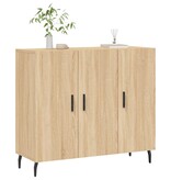 VidaXL Dressoir 90x34x80 cm bewerkt hout sonoma eikenkleurig