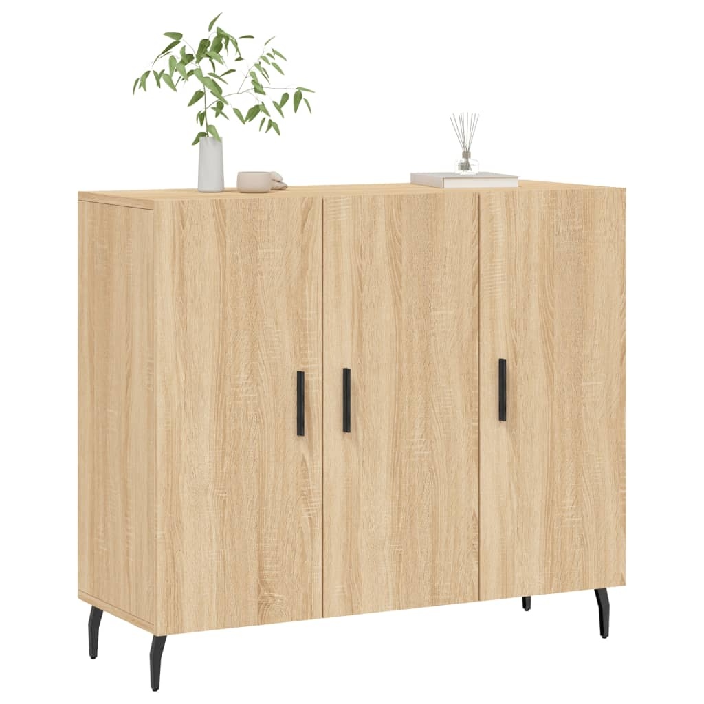 VidaXL Dressoir 90x34x80 cm bewerkt hout sonoma eikenkleurig