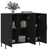 VidaXL Dressoir 90x34x80 cm bewerkt hout zwart