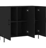VidaXL Dressoir 90x34x80 cm bewerkt hout zwart