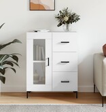 VidaXL Dressoir 69,5x34x90 cm bewerkt hout wit