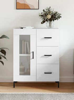 VidaXL Dressoir 69,5x34x90 cm bewerkt hout wit