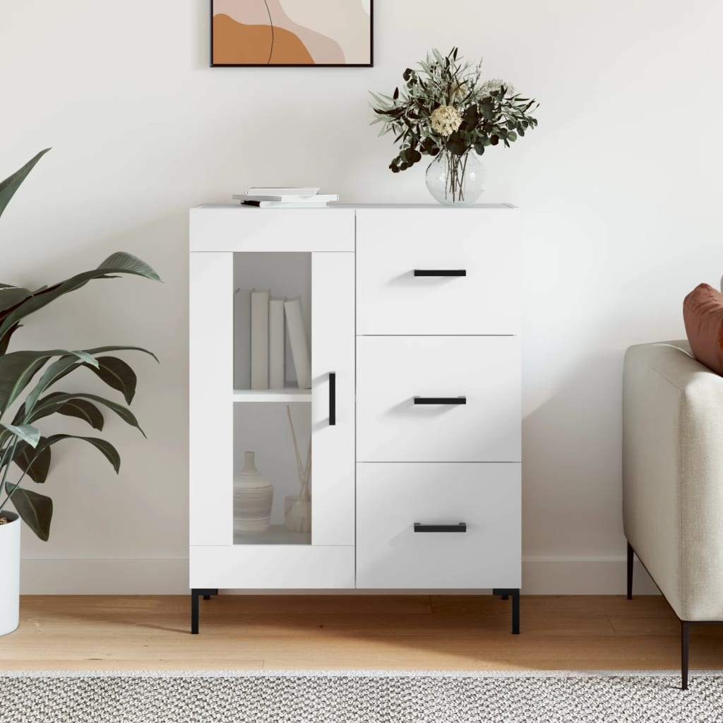 VidaXL Dressoir 69,5x34x90 cm bewerkt hout wit